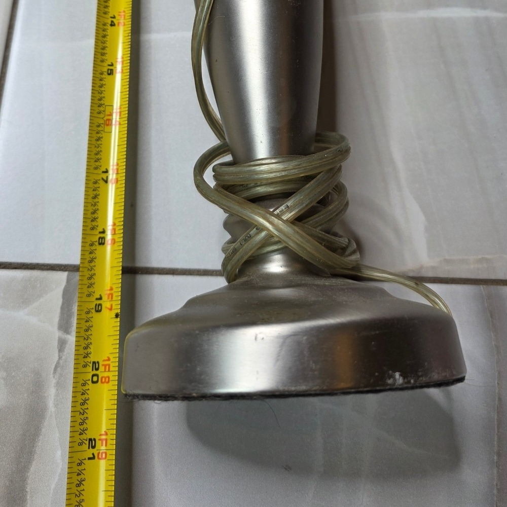 Modern Brushed Nickel Table Lamp Urn Style Silver Metallic 21 Inch 19-7051 Z4 - Picture 11 of 16